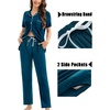 image:imageSWOMOG Womens 3pcs Button Down Pajamas Set Short Sleeve Sleepwear Bride Pj Lounge Set with Long PantsOxford Blue
