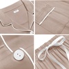 image:imageSWOMOG Womens Button Down Pajamas Set Short Sleeve Sleepwear Bride Soft Pj Lounge Sets XS3XLEcru