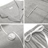 image:imageSWOMOG Womens Button Down Pajamas Set Short Sleeve Sleepwear Bride Soft Pj Lounge Sets XS3XLGrey Piping Trim