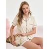 image:imageSWOMOG Womens Button Down Pajamas Set Short Sleeve Sleepwear Bride Soft Pj Lounge Sets XS3XLLight Apricot1