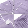 image:imageSWOMOG Womens Button Down Pajamas Set Short Sleeve Sleepwear Bride Soft Pj Lounge Sets XS3XLLight Purple
