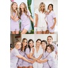 image:imageSWOMOG Womens Button Down Pajamas Set Short Sleeve Sleepwear Bride Soft Pj Lounge Sets XS3XLLilac Purple