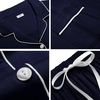 image:imageSWOMOG Womens Button Down Pajamas Set Short Sleeve Sleepwear Bride Soft Pj Lounge Sets XS3XLNavy Blue White