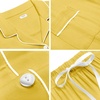 image:imageSWOMOG Womens Button Down Pajamas Set Short Sleeve Sleepwear Bride Soft Pj Lounge Sets XS3XLPale Yellow