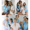 image:imageSWOMOG Womens Button Down Pajamas Set Short Sleeve Sleepwear Bride Soft Pj Lounge Sets XS3XLPeacock Blue