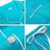 image:imageSWOMOG Womens Button Down Pajamas Set Short Sleeve Sleepwear Bride Soft Pj Lounge Sets XS3XLPeacock Blue