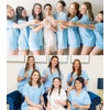 image:imageSWOMOG Womens Button Down Pajamas Set Short Sleeve Sleepwear Bride Soft Pj Lounge Sets XS3XLPeacock Blue