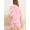 image:imageSWOMOG Womens Button Down Pajamas Set Short Sleeve Sleepwear Bride Soft Pj Lounge Sets XS3XLPink Strip