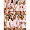 image:imageSWOMOG Womens Button Down Pajamas Set Short Sleeve Sleepwear Bride Soft Pj Lounge Sets XS3XLPink Vertical Stripes