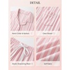 image:imageSWOMOG Womens Button Down Pajamas Set Short Sleeve Sleepwear Bride Soft Pj Lounge Sets XS3XLPink Vertical Stripes