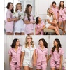 image:imageSWOMOG Womens Button Down Pajamas Set Short Sleeve Sleepwear Bride Soft Pj Lounge Sets XS3XLPink White Trim