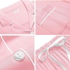 image:imageSWOMOG Womens Button Down Pajamas Set Short Sleeve Sleepwear Bride Soft Pj Lounge Sets XS3XLPink White Trim