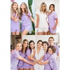image:imageSWOMOG Womens Button Down Pajamas Set Short Sleeve Sleepwear Bride Soft Pj Lounge Sets XS3XLPurple