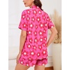 image:imageSWOMOG Womens Button Down Pajamas Set Short Sleeve Sleepwear Bride Soft Pj Lounge Sets XS3XLRose Floral