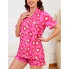 image:imageSWOMOG Womens Button Down Pajamas Set Short Sleeve Sleepwear Bride Soft Pj Lounge Sets XS3XLRose Floral