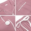 image:imageSWOMOG Womens Button Down Pajamas Set Short Sleeve Sleepwear Bride Soft Pj Lounge Sets XS3XLTaro Purple Piping Trim