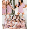 image:imageSWOMOG Womens Button Down Pajamas Set Short Sleeve Sleepwear Bride Soft Pj Lounge Sets XS3XLTaro Purple Piping Trim