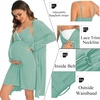 image:imageSWOMOG Womens Maternity Robe 2 Piece Nursing Nightgown for Breastfeeding 3 in 1 Labor Delivery Nursing Dress Lace BathrobeSage Green