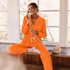 image:imageSWOMOG Womens Pajamas Set Long Sleeve Sleepwear Button Down Nightwear Soft Joggers PJs Sets with Pockets Lounge Sets Orange