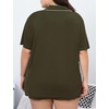 image:imageSWOMOG Womens Plus Size Pajamas Set Button Down Tops Short Sleeve Sleepwear Soft Pajama Shorts 2 Pcs Lounge Sets With PocketArmy Green