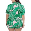 image:imageSWOMOG Womens Plus Size Pajamas Set Button Down Tops Short Sleeve Sleepwear Soft Pajama Shorts 2 Pcs Lounge Sets With PocketPink Leaves