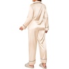 image:imageSWOMOG Womens Plus Size Pajamas Set Silk Satin Button Down Sleepwear Long Sleeve Pjs Set 2 Piece Loungewear with PocketsChampagne