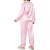 image:imageSWOMOG Womens Plus Size Pajamas Set Silk Satin Button Down Sleepwear Long Sleeve Pjs Set 2 Piece Loungewear with PocketsPink