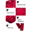 image:imageSWOMOG Womens Satin Pajamas Long Sleeve Sleepwear Silk Soft Button Down Loungewear Pjs Set SXXLA  Reda