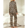 image:imageSWOMOG Womens Satin Pajamas Long Sleeve Sleepwear Silk Soft Button Down Loungewear Pjs Set SXXLLeopard