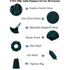 image:imageSWOMOG Womens Silk Satin Pajamas Sets 7pcs Sleepwear Sexy Cami Shorts Set and Button Down Short Sleeve Satin PjsSolid Deep Green