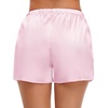 image:imageSWOMOG Womens Silk Stain Pajama Shorts Pj Bottoms with Pockets Drawstring Sleep Shorts Boxer Soft Lounge ShortsBlackPink