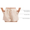 image:imageSWOMOG Womens Silk Stain Pajama Shorts Pj Bottoms with Pockets Drawstring Sleep Shorts Boxer Soft Lounge ShortsChampagne