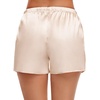 image:imageSWOMOG Womens Silk Stain Pajama Shorts Pj Bottoms with Pockets Drawstring Sleep Shorts Boxer Soft Lounge ShortsChampagne