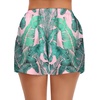 image:imageSWOMOG Womens Silk Stain Pajama Shorts Pj Bottoms with Pockets Drawstring Sleep Shorts Boxer Soft Lounge ShortsPink LeavesWhite Leaves