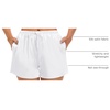 image:imageSWOMOG Womens Silk Stain Pajama Shorts Pj Bottoms with Pockets Drawstring Sleep Shorts Boxer Soft Lounge ShortsWhite