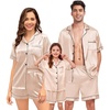 image:imageSWOMOG Couple Matching Pajamas Sets Women amp Men Button Down Silk Pjs Men Short Sleeve Soft Lounge Sets 2 Pcs LoungewearChampagne
