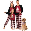 image:imageSWOMOG Family Christmas Matching Pajamas Sets Long Sleeve Pjs Holiday Sleepwear Women Men Soft Loungewear SetGray Black Plaid