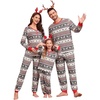 image:imageSWOMOG Family Christmas Matching Pajamas Sets Soft Couple PJS Xmas Long Sleeve Womens Mens Sleepwear Holiday Lounge SetsBrown Elk