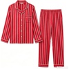 image:imageSWOMOG Family Matching Pajamas Set Button Down Sleepwear Long Sleeve Nightwear Christmas PJS Holiday PajamasRed and White Stripes