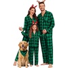 image:imageSWOMOG Matching Family Christmas Pajamas Set Modal Long Sleeve ButtonDown Sleepwear Family Festival Party Xmas PJs SetsGreen With Black Grid