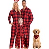 image:imageSWOMOG Matching Family Pajama Set Long Sleeve Christmas Pajama Button Down Holiday Sleepwear SetRed Plaid