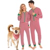 image:imageSWOMOG Matching Family Pajamas Sets Christmas Couple PJs Holiday Onesise Nightwear Household Sleepwear Sets with Pet bibsRed Stripe