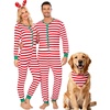 image:imageSWOMOG Matching Family Pajamas Sets Christmas Couple PJs Holiday Onesise Nightwear Household Sleepwear Sets with Pet bibsRed Thick Stripe