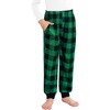 image:imageSWOMOG Unisex Kids Plaid Pajama pants for Boys amp Girls Comfy Sleepwear Bottoms Lounge Jogger PJ Pants with PocketsBlack  Green Plaid
