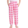 image:imageSWOMOG Unisex Kids Plaid Pajama pants for Boys amp Girls Comfy Sleepwear Bottoms Lounge Jogger PJ Pants with PocketsPink  White Plaid