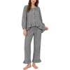 image:imageSWOMOG Womens 100 Cotton Ruffle Pajama SetBlack White Plaid