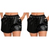 image:imageSWOMOG Womens Silk Stain Pajama Shorts Pj Bottoms with Pockets Drawstring Sleep Shorts Boxer Soft Lounge ShortsBlackBlack