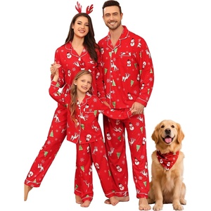 image:imageSWOMOG Family Christmas Pajamas Set Long Sleeve Sleepwear Sets Button Down Loungewear Set Party Holiday Pjs SetsRed Christmas Pattern