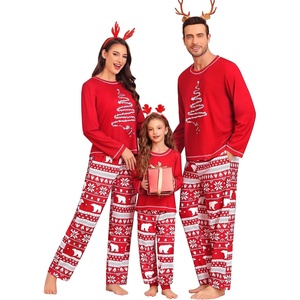 image:imageSWOMOG Family Christmas Pajamas Set Party Holiday Sleepwear Long Sleeve ButtonDown Loungewear SetRed Christmas Treepullover