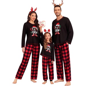 image:imageSWOMOG Family Christmas Pajamas Set Party Holiday Sleepwear Long Sleeve ButtonDown Loungewear SetRed Santa Clauspullover